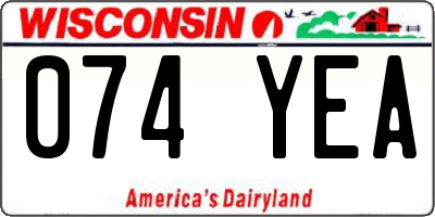 WI license plate 074YEA
