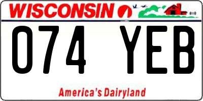 WI license plate 074YEB
