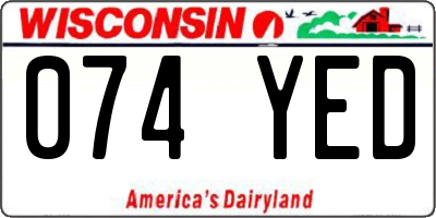 WI license plate 074YED