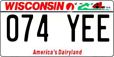 WI license plate 074YEE