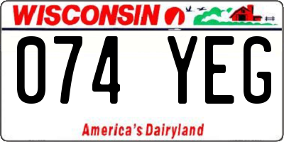 WI license plate 074YEG