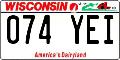 WI license plate 074YEI