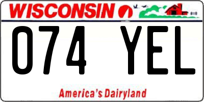 WI license plate 074YEL