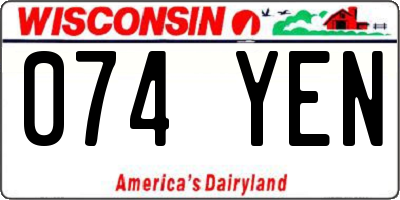 WI license plate 074YEN