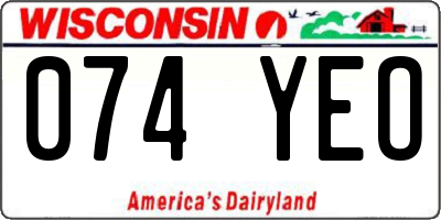 WI license plate 074YEO