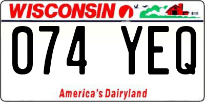 WI license plate 074YEQ