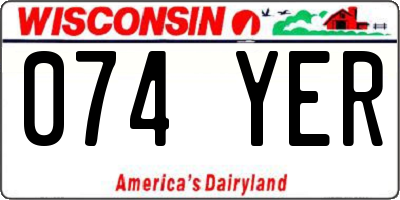 WI license plate 074YER