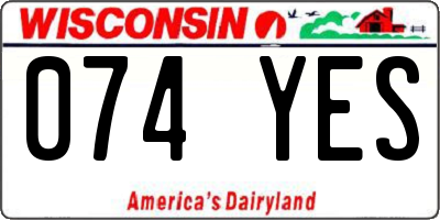 WI license plate 074YES