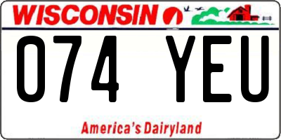 WI license plate 074YEU