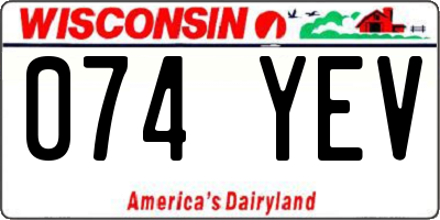 WI license plate 074YEV
