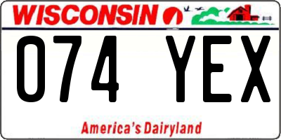 WI license plate 074YEX