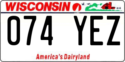 WI license plate 074YEZ