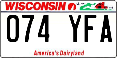WI license plate 074YFA