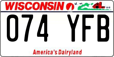 WI license plate 074YFB