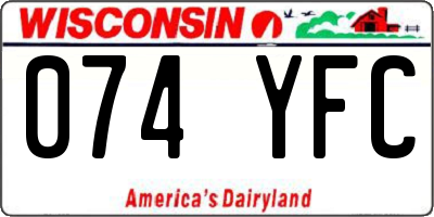 WI license plate 074YFC