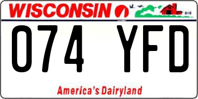 WI license plate 074YFD