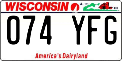 WI license plate 074YFG