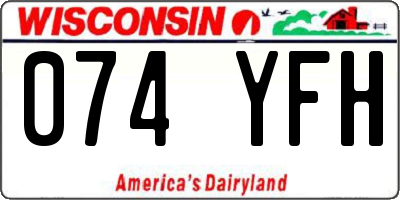 WI license plate 074YFH