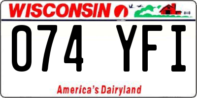 WI license plate 074YFI