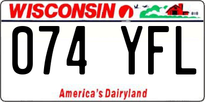 WI license plate 074YFL