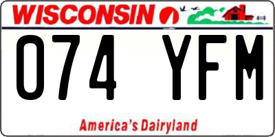 WI license plate 074YFM