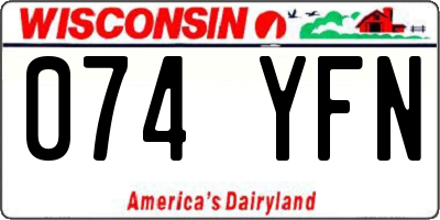 WI license plate 074YFN