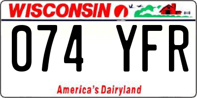 WI license plate 074YFR