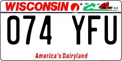 WI license plate 074YFU