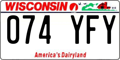 WI license plate 074YFY
