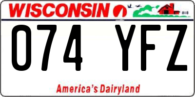 WI license plate 074YFZ