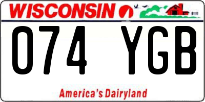WI license plate 074YGB