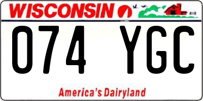 WI license plate 074YGC