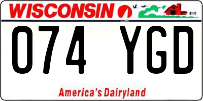 WI license plate 074YGD
