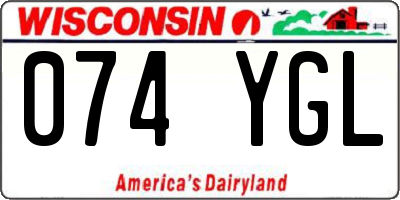 WI license plate 074YGL