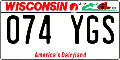 WI license plate 074YGS