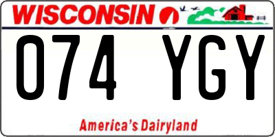 WI license plate 074YGY
