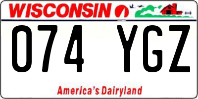 WI license plate 074YGZ