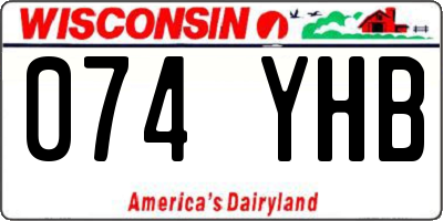 WI license plate 074YHB