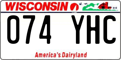 WI license plate 074YHC