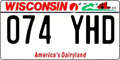 WI license plate 074YHD