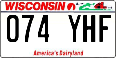 WI license plate 074YHF