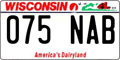 WI license plate 075NAB