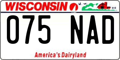 WI license plate 075NAD