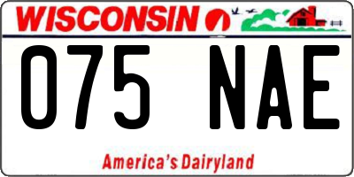 WI license plate 075NAE