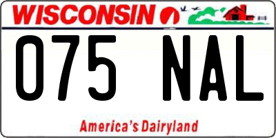 WI license plate 075NAL