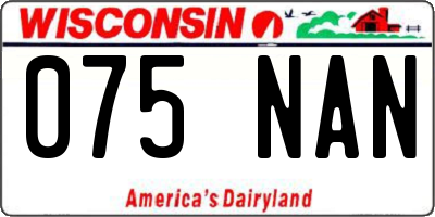 WI license plate 075NAN