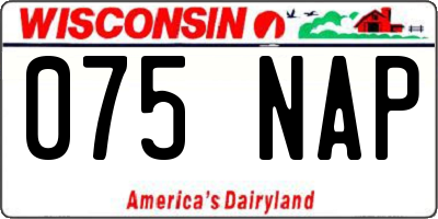 WI license plate 075NAP