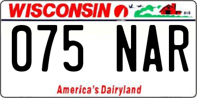 WI license plate 075NAR