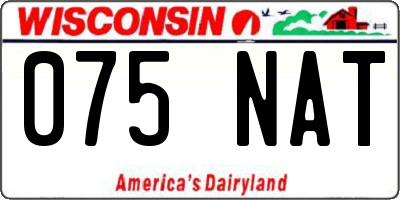 WI license plate 075NAT