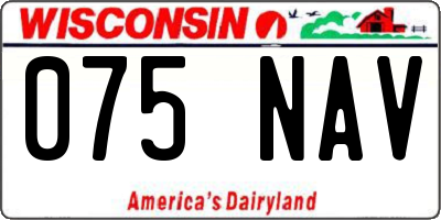 WI license plate 075NAV